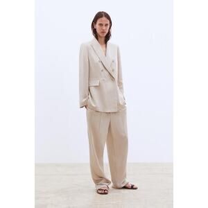 Zara Double Breasted Oversized Lightweight Blazer Jacket